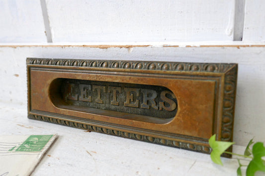 LETTERS 真鍮製 ノスタルジック アンティーク レターポスト レタースロット 郵便受け USA