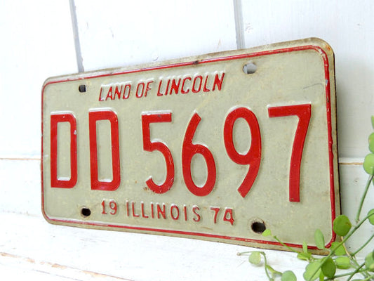 【1974年・ILLINOIS】イリノイ州・ヴィンテージ・ナンバープレート・カーライセンス
