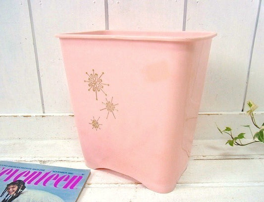 【Rubbermaid】ピンク色・ラバー製・ヴィンテージ・ダストボックス/ごみ箱 USA