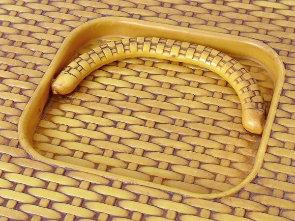 【WILSON】バスケット模様・3段式・ヴィンテージ・ソーイングボックス/裁縫箱 USA