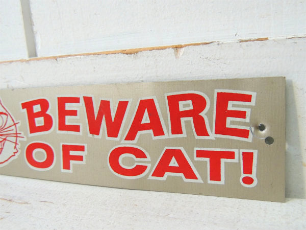 【BEWARE OF CAT!】ネコ注意!ヴィンテージ・サインプレート・看板・標識サイン・USA