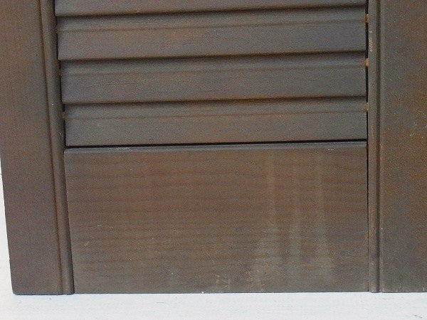 ブラウン色・木製・アンティーク・ルーバー/ヴォレー/シャッター/建具　USA