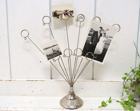 USA!メタル製・ヴィンテージ・ワイヤーカードホルダー/フォトスタンド