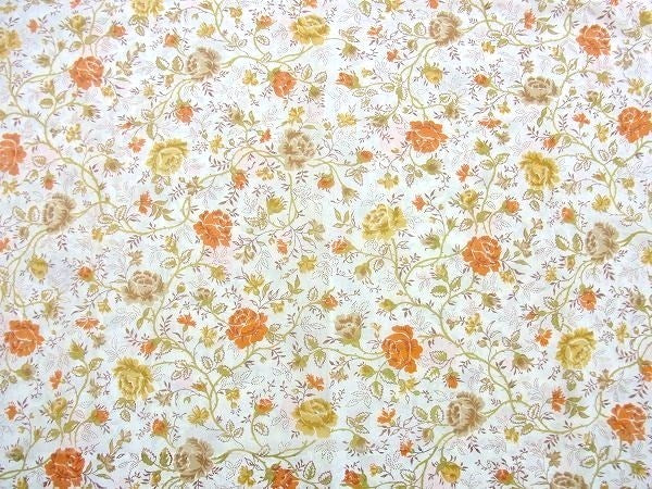 【J.C.Penny】レトロな花柄・ヴィンテージ・フラットシーツ/花柄シーツ USA