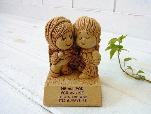 【YOU AND ME】男の子&女の子・70’s・ヴィンテージ・メッセージドール/置物 USA