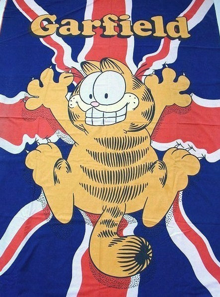 【ガーフィールド】Garfield・70'sヴィンテージ・掛け布団カバー/ユニオンジャック USA