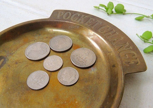 【POCKET CHANGE】USA!真鍮製・アンティーク・ポケットチェンジ・トレイ/マネートレイ