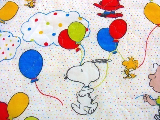 【スヌーピー】ピーナッツの仲間・風船柄・ヴィンテージ・ベッドスプレッド/ベッドカバー USA