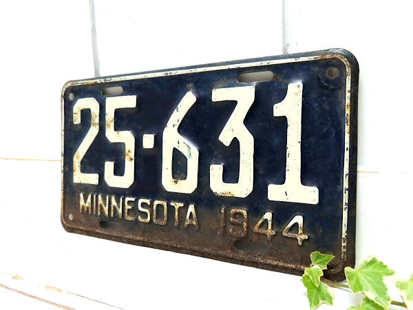 1944’s・ミネソタ州・25-631・ヴィンテージ・ナンバープレート・アメ車・カーライセンス・US