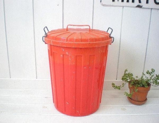 【INGRID】オレンジ色・ヴィンテージ・ダストボックス/ごみ箱