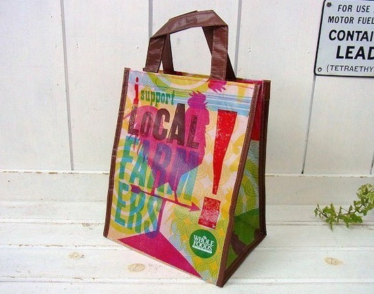 【ホールフーズ】“i support LOCAL FARMER” エコバッグ(小)