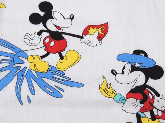 【レトロなミッキー&ミニー】激レア!パレット&ペイント柄・ヴィンテージ・カーテン/生地