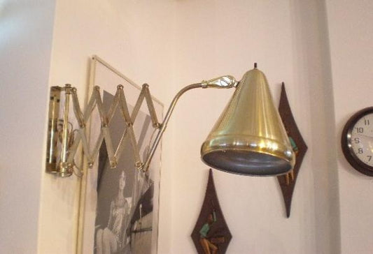 USA・ゴールドトーン・アンティーク・シザースランプ・壁付け照明・ランプ