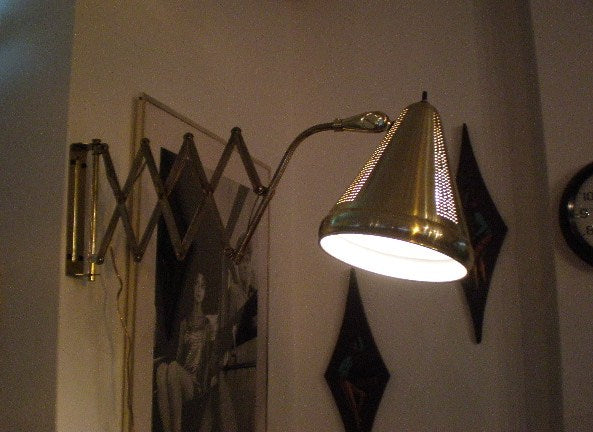 USA・ゴールドトーン・アンティーク・シザースランプ・壁付け照明・ランプ