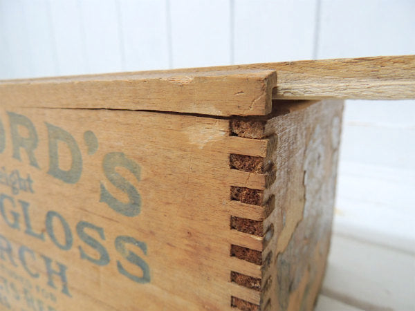 【KINGSFORD'S】コーンスターチ・組み木・フタ付きアンティーク・ウッドボックス/木箱 USA