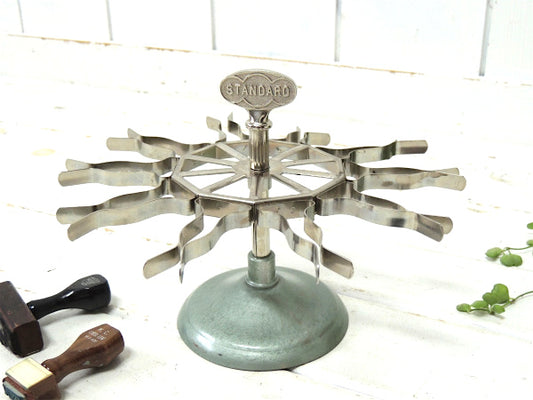 【STANDARD/10ホルダー】スチール製・回転式・アンティーク・スタンプホルダー・