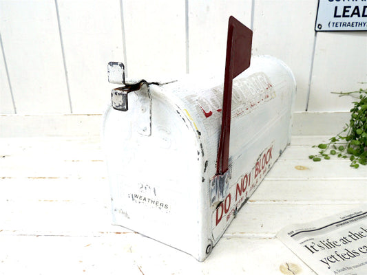 【U.S MAIL・201】USA・白色のブリキ製・ヴィンテージ・メールボックス/ポスト/郵便