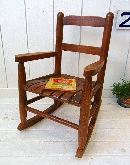 木製・アンティーク・子供用・ロッキングチェア/子供イス/チャイルドチェア USA