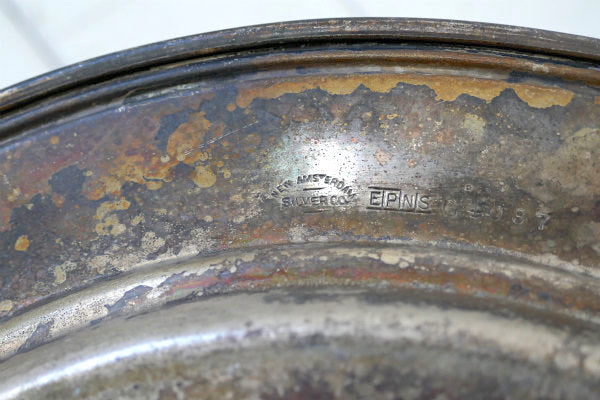 NEW AMSTERDAM SILVER 花柄 シルバープレート アンティーク トレイ プレート