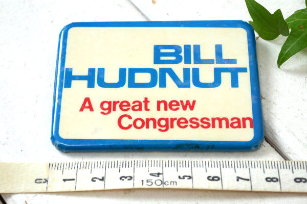1970's BILL HUDNUT ハドナット・インディアナポリス市長・ヴィンテージ・缶バッジ
