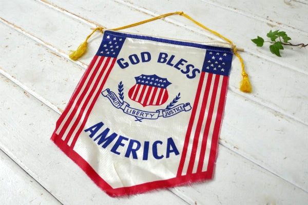 GOD BLESS AMERICA 旗・ヴィンテージ・バナー フラッグ・星条旗・タペストリー