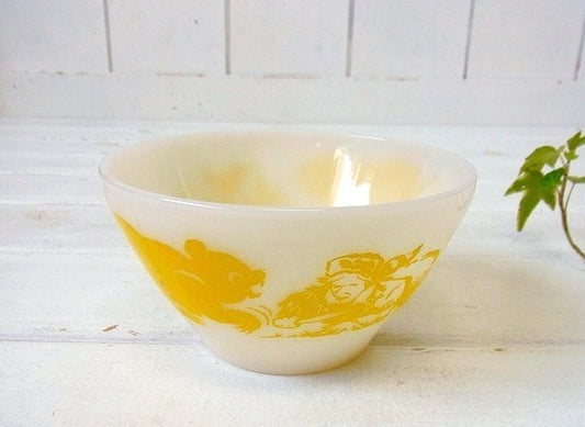 Fire King ファイヤーキング・デイビークロケット・シリアルボウル US イエロー 黄