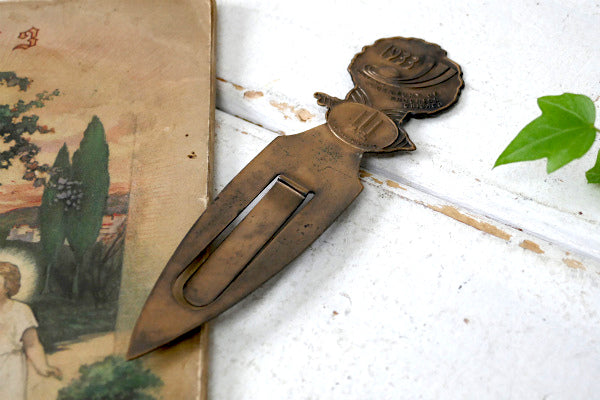 1933 シカゴ連邦ビル アドバタイジング アンティーク ペーパーナイフ 栞 レターオープナー US