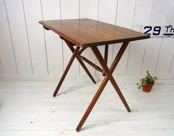木製・アンティーク・フォールディング・テーブル/デスク/カフェテーブル　USA