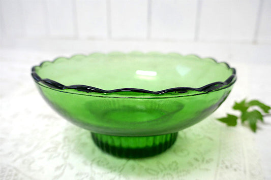 EO Brody Co グリーン・ガラス製・50's ヴィンテージ・ボウル・キャンディトレイ・食器
