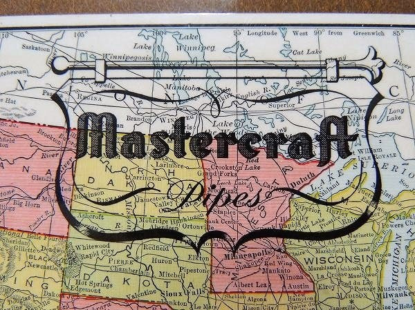 【Mastercraft/地図】喫煙パイプ・地球儀柄・アドバタイジング・ヴィンテージ・サイン/看板