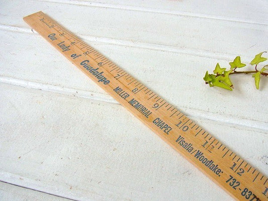 【グアダルーペの聖母/教会】木製・ヴィンテージ・ロングルーラー/ものさし USA