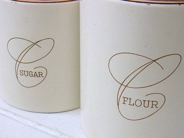 【ランズバーグ】TEA・COFFEE・SUGAR・FLOUR・アンティーク・キャニスター4個セット
