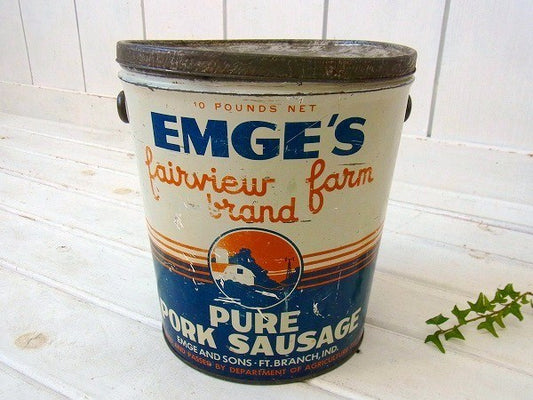 フタ付き・ヴィンテージ・ティン缶/ブリキ缶 USA