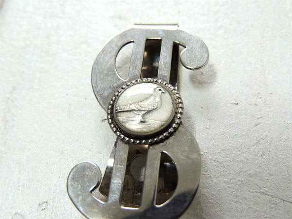 【$モチーフ・鳩・ハト・装飾】ヴィンテージ・マネークリップ・ファッション・アクセサリー