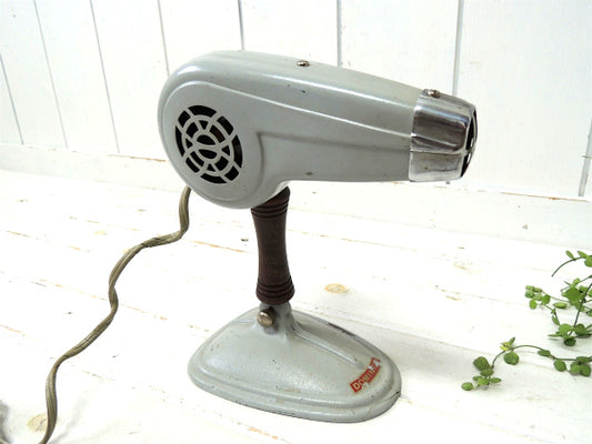 【DOMINION・1950y~】シルバーグレー・台座付き・ヴィンテージ・ヘアドライヤー/ドライヤー