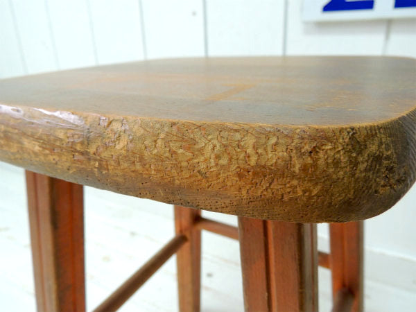 【USA・アンティーク】木製・スツール・チェア・イス・ペンキ付き