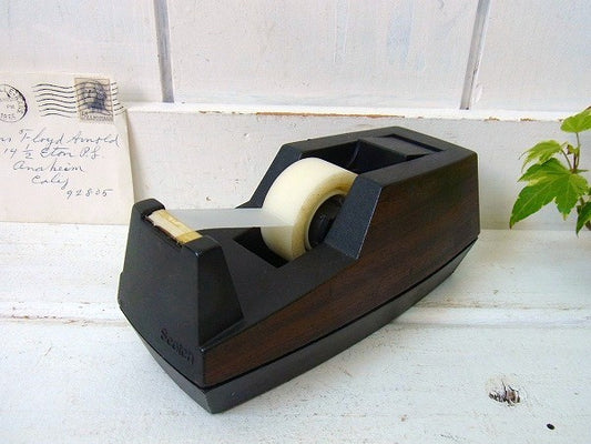 【Scotch/スコッチ】ウッド柄・ヴィンテージ・テープカッター/テープディスペンサー USA