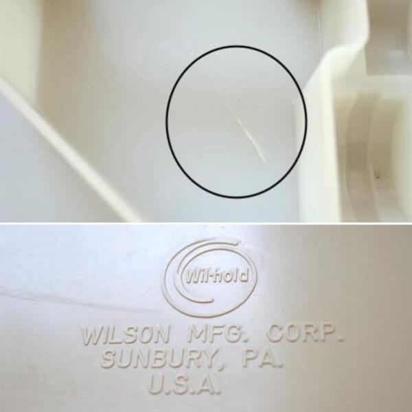 WILSON ベージュ バスケット柄 2段式 ヴィンテージ ソーイングボックス 裁縫箱 ナチュラル