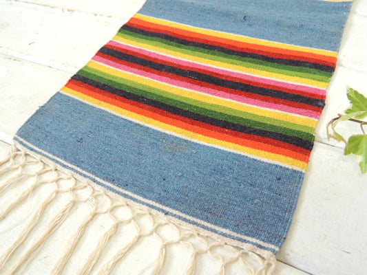 ネイティブ ボーダー フリンジ付 ヴィンテージ ラグ テーブルセンター テーブルランナー 卓上マット