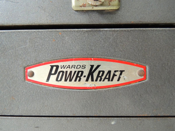 【POWR-KRAFT】シルバーグレー・ビンテージ・ツールボックス/ツールケース/工具箱・工業系