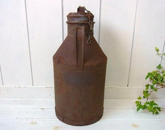 古いアイアン製のアンティーク・ミルク缶/ミルク容器　USA