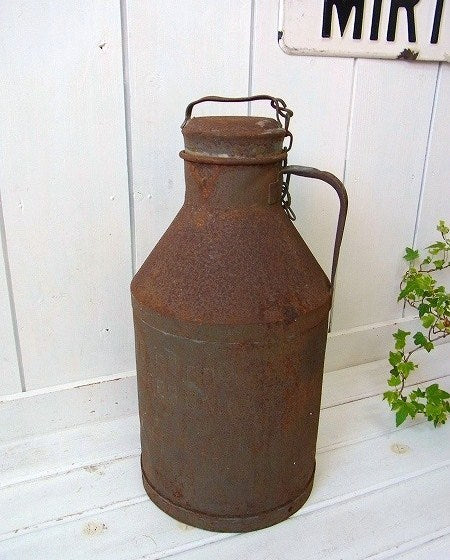 古いアイアン製のアンティーク・ミルク缶/ミルク容器　USA
