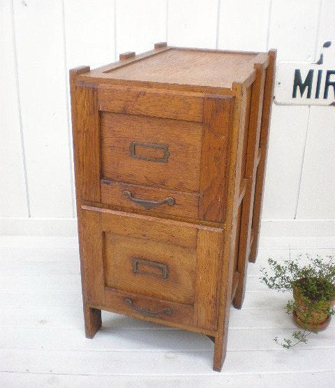 アンティーク 木製ファイルキャビネット/引出し USA