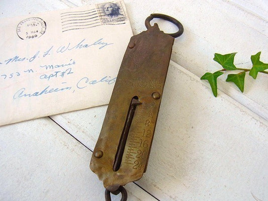 【CHATILLON】真鍮製・アンティーク・ハンギングスケール/スプリングバランス/量り USA