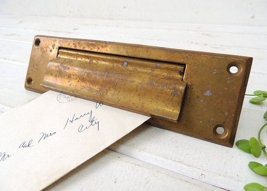 MADE IN USA!真鍮製のアンティーク・レタースロット/郵便受け/レターポスト
