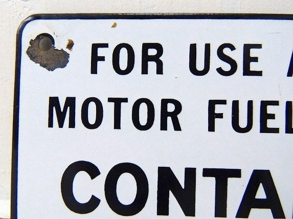 【CONTAINS LEAD】シンプルで可愛い小さなアンティーク・ホーローサイン/看板 USA