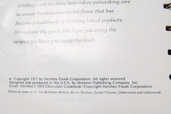 【HERSHEY'S 1934 Cookbook】ハーシー・チョコレート・ヴィンテージ・レシピブック