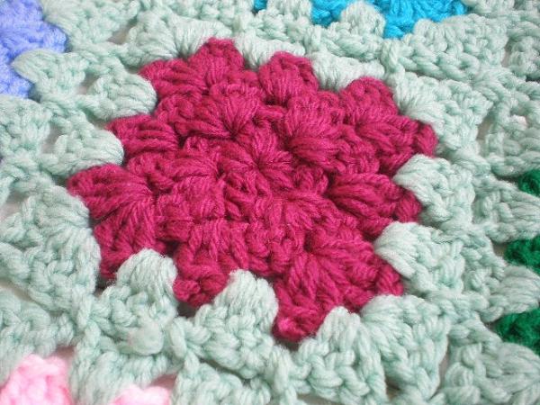 ハンドメイド モチーフ編み・ニット・ブランケット/マット USA