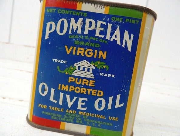【POMPEIAN OLIVE OIL】ポンペイアン オリーブオイル・ヴィンテージ・ブリキ缶