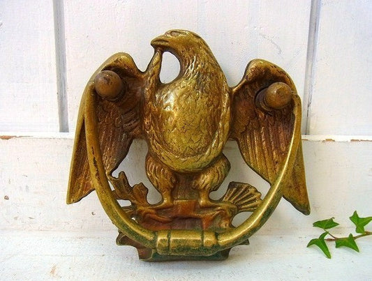 イーグル モチーフ アメリカ国章・真鍮製・アンティーク・ドアノッカー・チャイム・扉装飾 USA